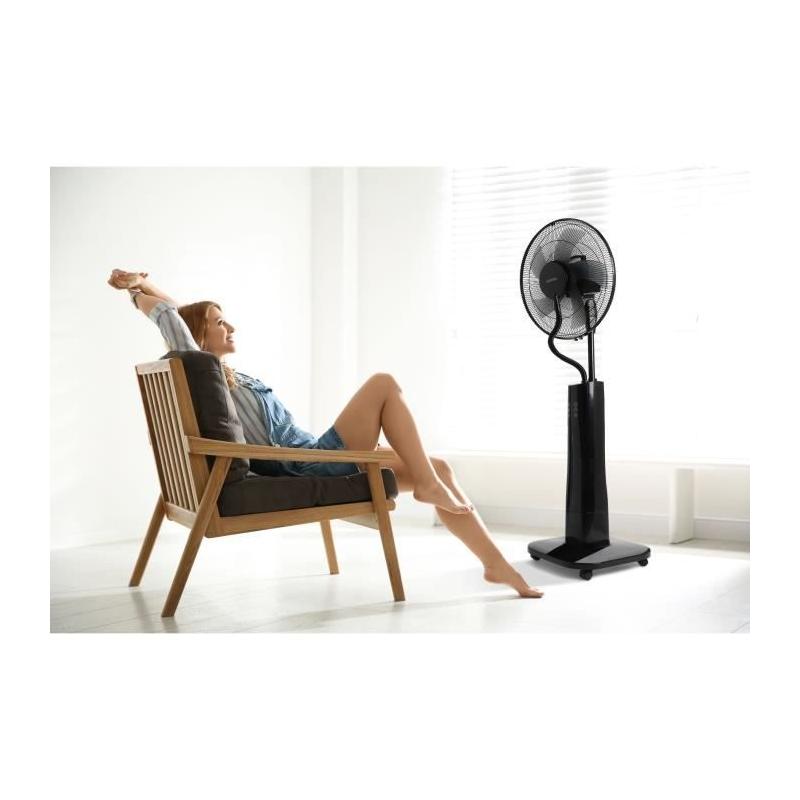 Ventilateur brumisateur sur pied 2 en 1 - Ø44 cm - 70 W - Télécommande