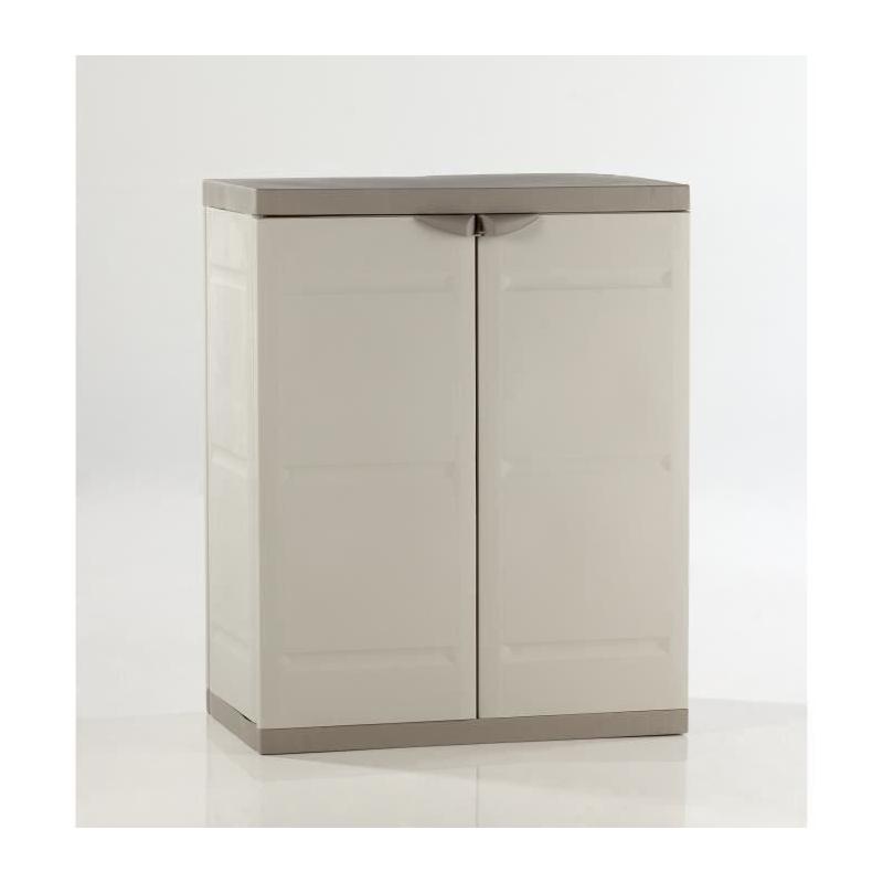Armoire basse 2 portes TITANIUM Plastiken Beige/Taupe