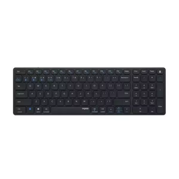 Ensemble clavier souris - RAPOO - 9700M - Sans fil - Multimode - Numpad - Noir