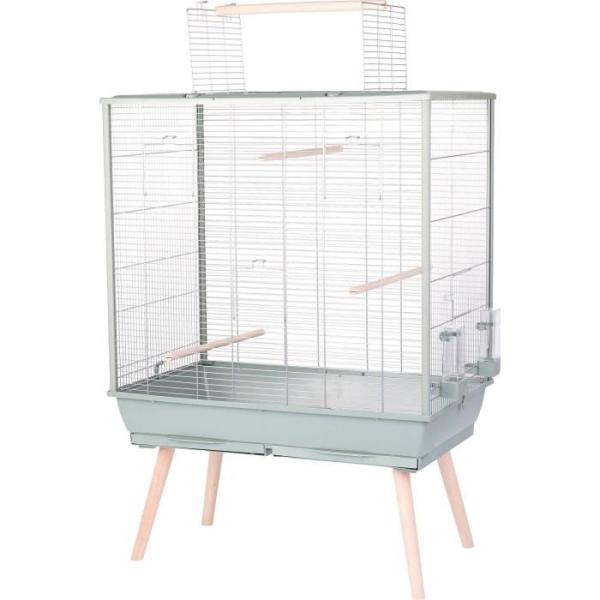 Cage surélevée pour oiseau - Zolux - Néolife - Pour perruche, calopsitte, canari - 81 x 48 x 130 cm - Vert