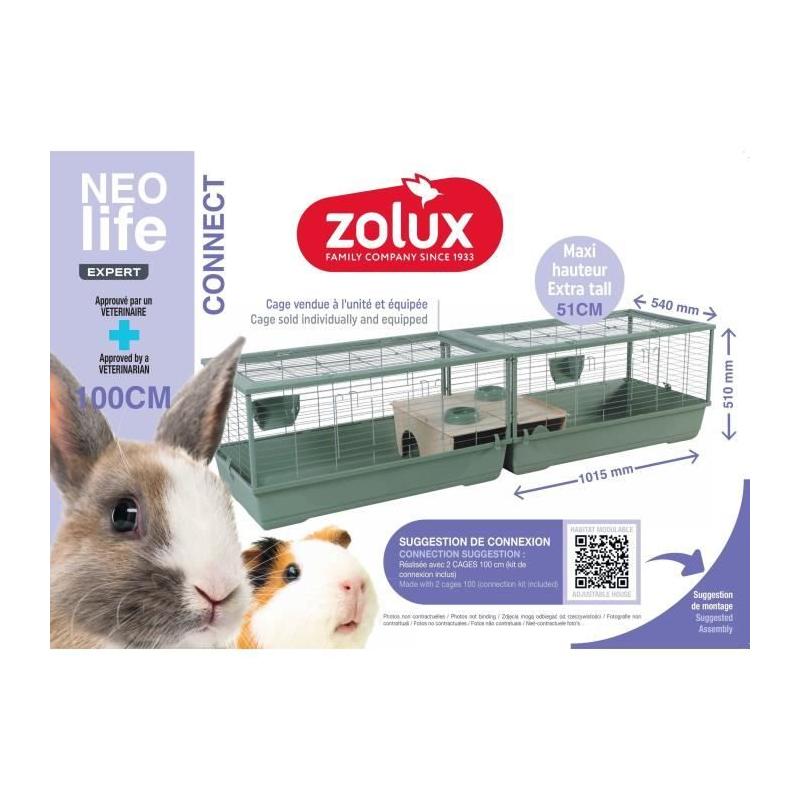 Cage rongeur Zolux Néolife Connect - Pour lapin et cochon d'Inde