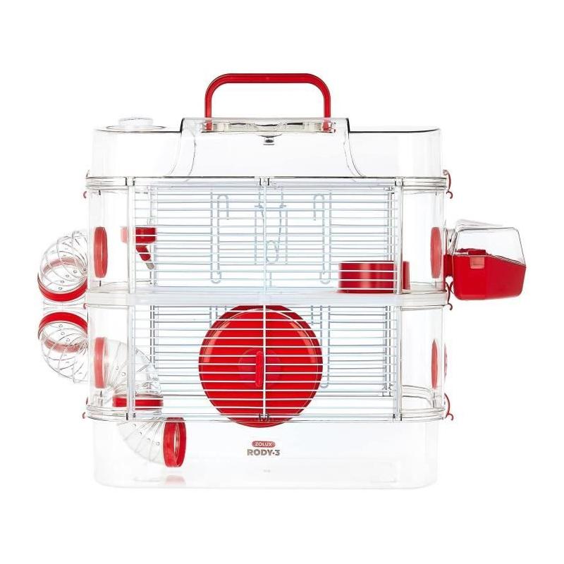 Cage Rody3 duo pour petits rongeurs - Grenadine - L 41 x l 27 x H 40,5 cm