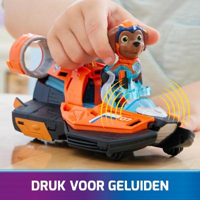 PAW Patrol - Pat Patrouille - Véhicule + Figurine Zuma du Film - Voiture Figurine À Collectionner - Sons Lumières - Pat