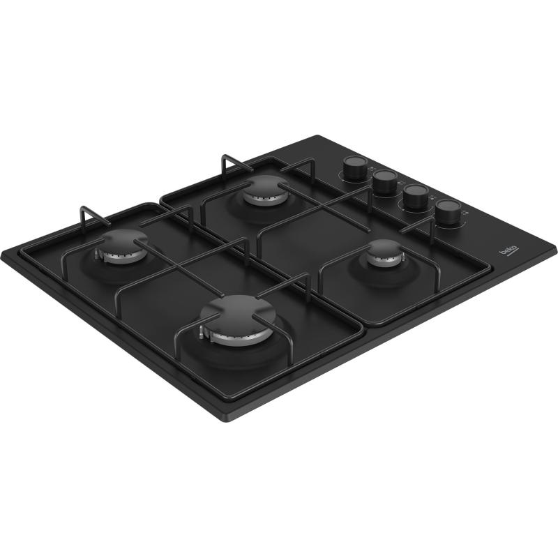 Beko HIGG 64123 SB plaque Noir Intégré 60 cm Gaz 4 zone(s)