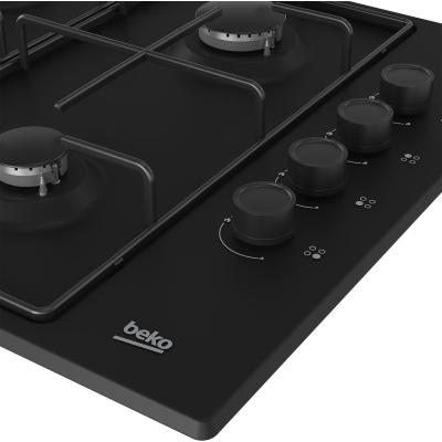 Beko HIGG 64123 SB plaque Noir Intégré 60 cm Gaz 4 zone(s)