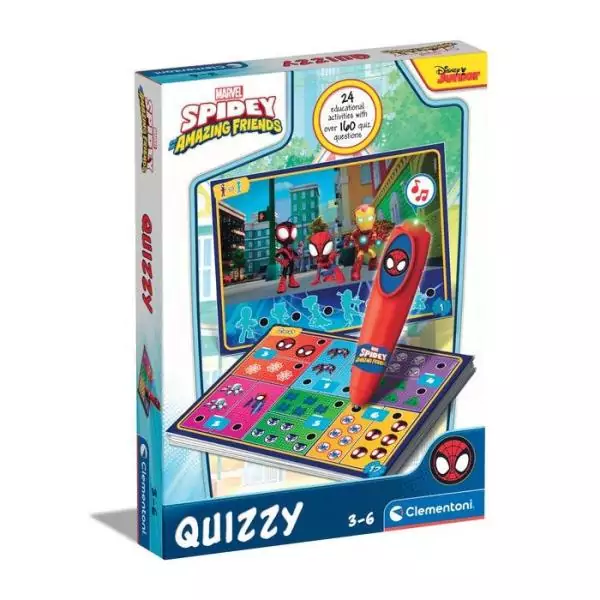 Clementoni - Quizzy - Spidey - Jeu interactif avec 200 Quizz + un stylo électronique - Dés 3 ans