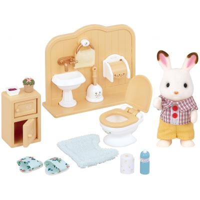 Sylvanian Families Le frère Lapin Chocolat et toilettes