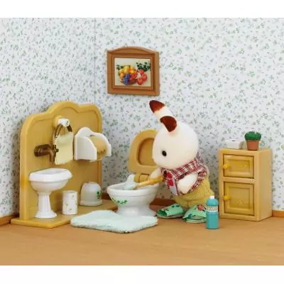 Sylvanian Families Le frère Lapin Chocolat et toilettes