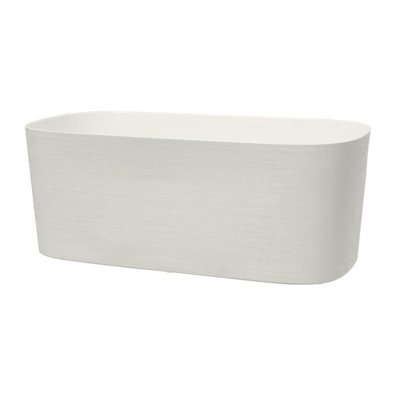 Jardinière avec réserve d'eau 100% recyclable - Blanc 50 x 17 cm