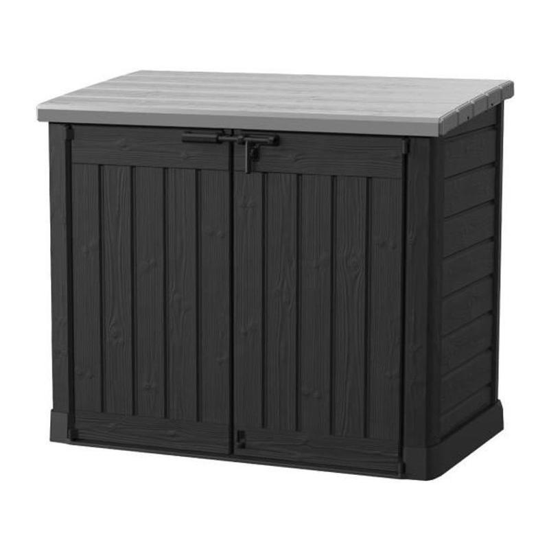 Coffre de rangement extérieur KETER 1200L Noir et gris - Range Poubelles ou vélo