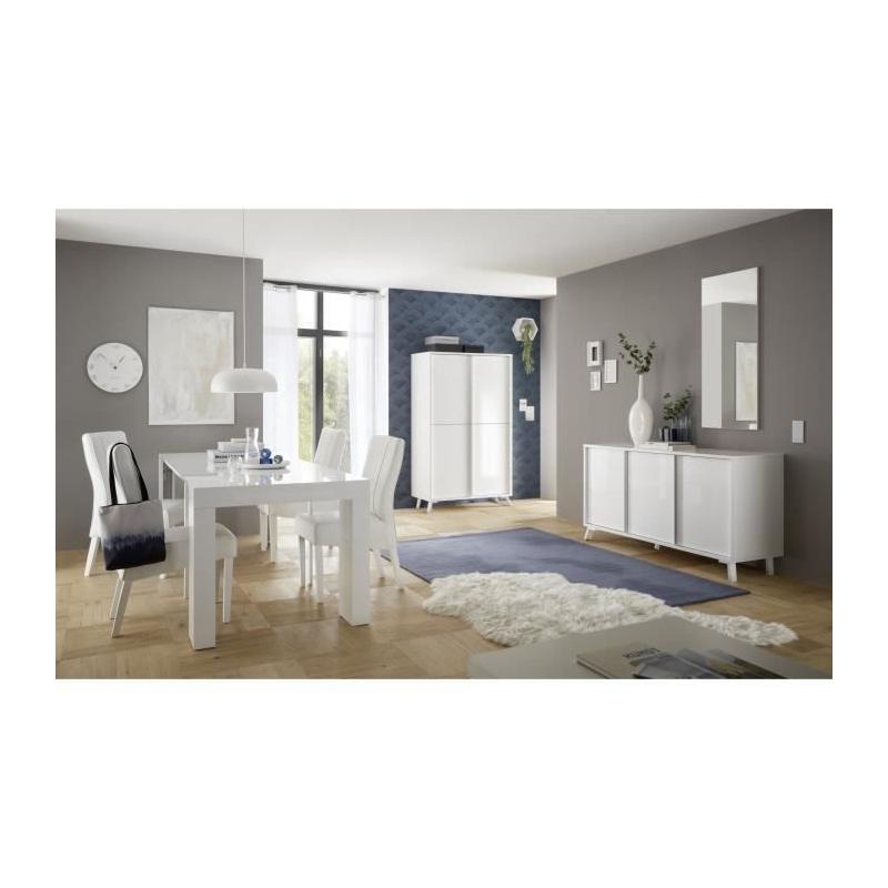 Buffet CITIZEN Blanc Brillant 3 Portes - 156x40x84 cm