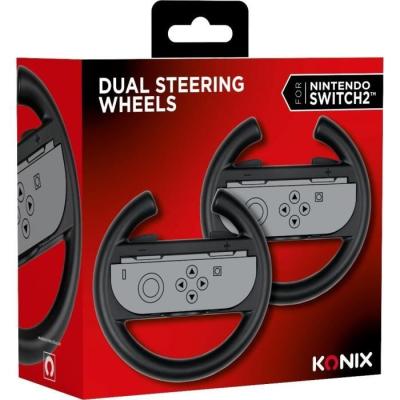 Paire de volants KONIX pour Joy-Con Nintendo Switch 2 - Noir