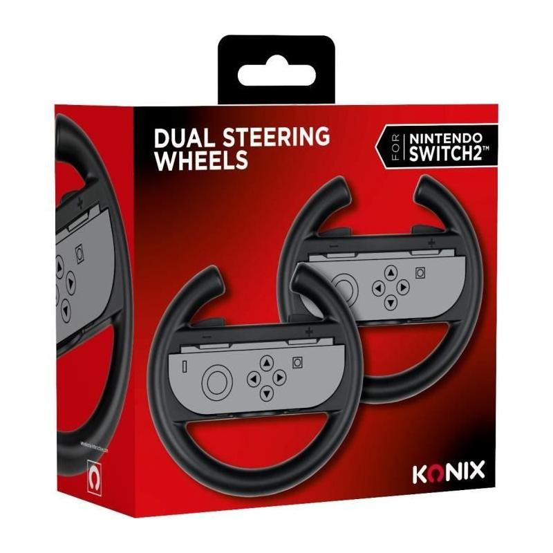 Paire de volants KONIX pour Joy-Con Nintendo Switch 2 - Noir