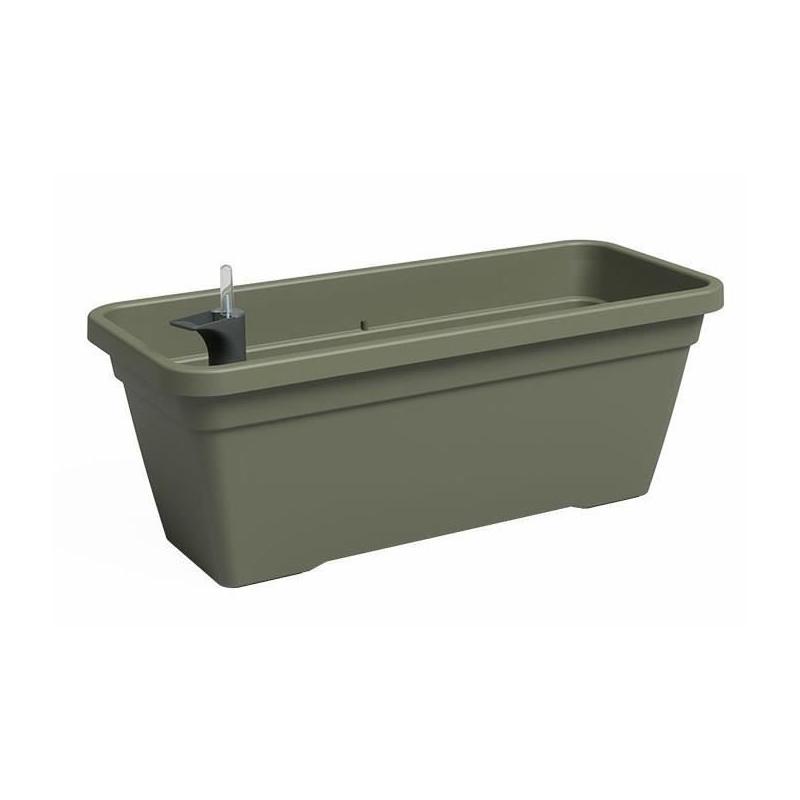 Jardinière élégante en plastique vert - Rectangulaire - 77,9 x 24 x 22cm