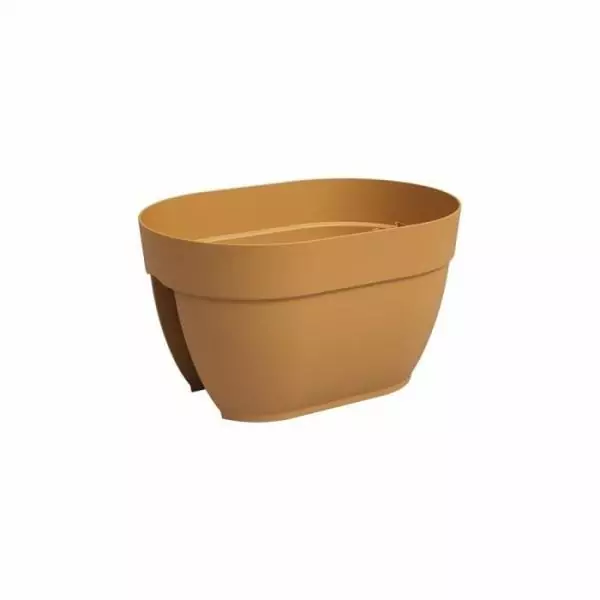 ARTEVASI Jardiniere balcon CAPRI CAMPANA - 40 ma - Jaune miel - 39 x 25,6 x 22,5 cm
