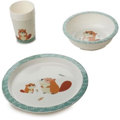 Ensemble repas micro-ondes THERMOBABY - Castor - Assiette, bol, gobelet