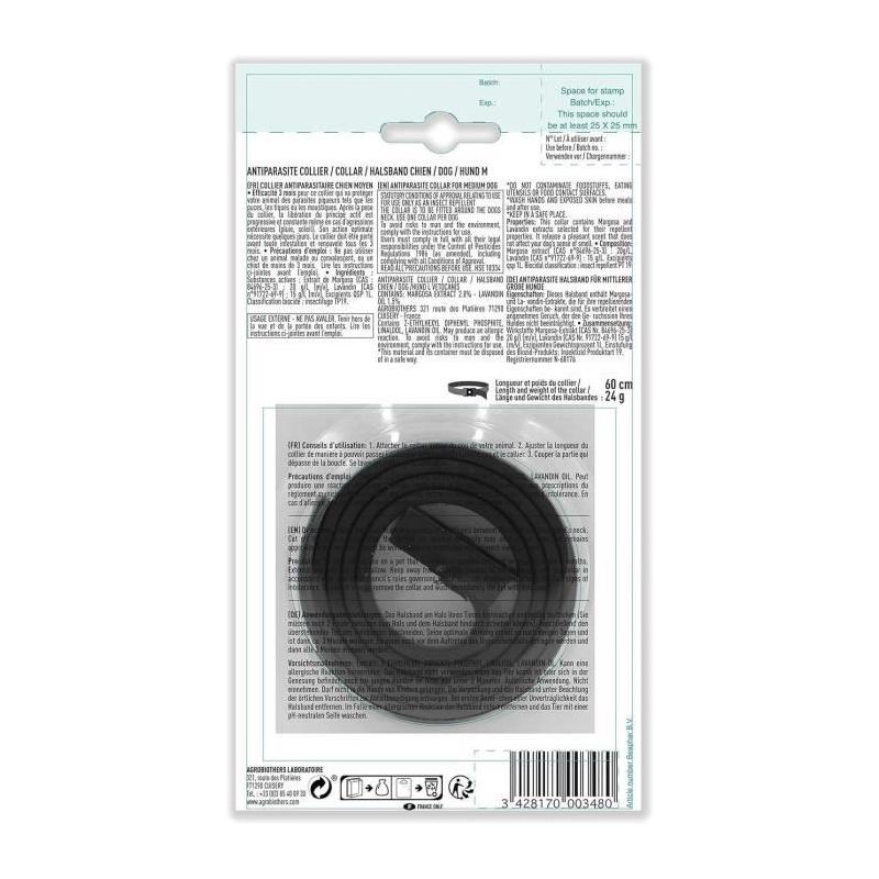 Collier répulsif puces tiques et moustiques pour chien - Lot de 2