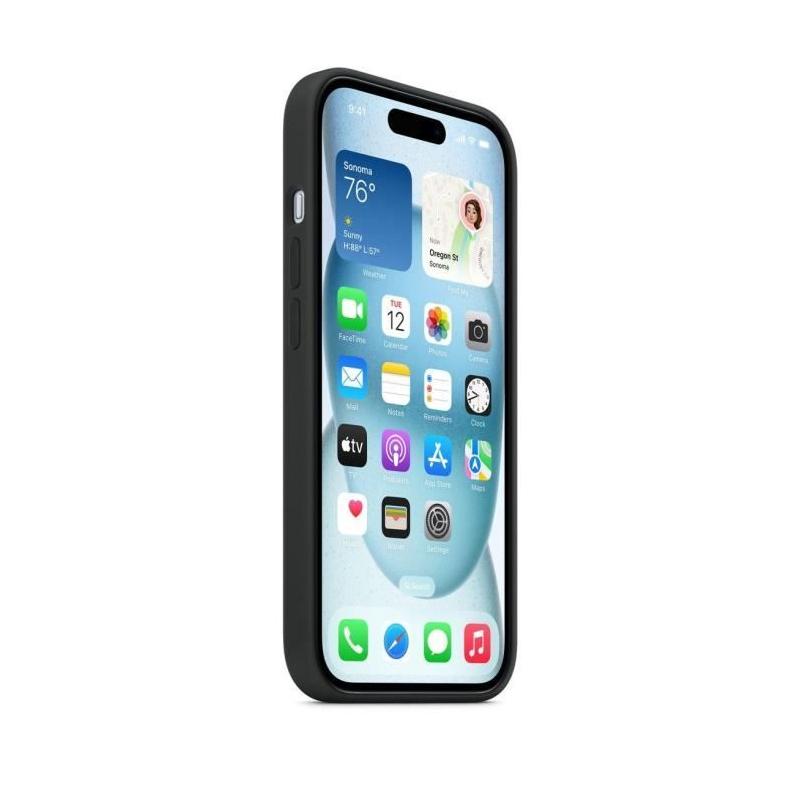 Coque iPhone 15 Silicone avec MagSafe - Noir