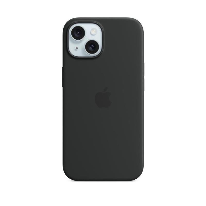 Coque iPhone 15 Silicone avec MagSafe - Noir
