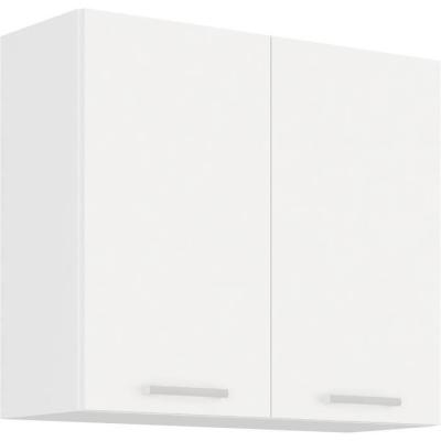 Meuble haut 2 portes battantes ATLAS - Blanc - L80 x P31 x H72