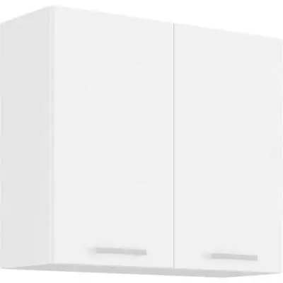 Meuble haut 2 portes battantes ATLAS - Blanc - L80 x P31 x H72