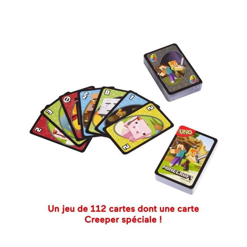 Jeu de cartes Uno Minecraft pour les fans du jeu vidéo!