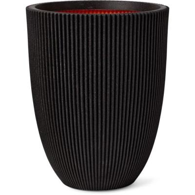 Vase élégant bas pour plantes - CAPI EUROPE - GROOVE NL - Noir
