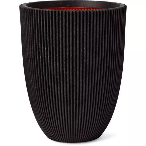 CAPI EUROPE Vase élégant bas GROOVE NL - 34x46 cm - Noir
