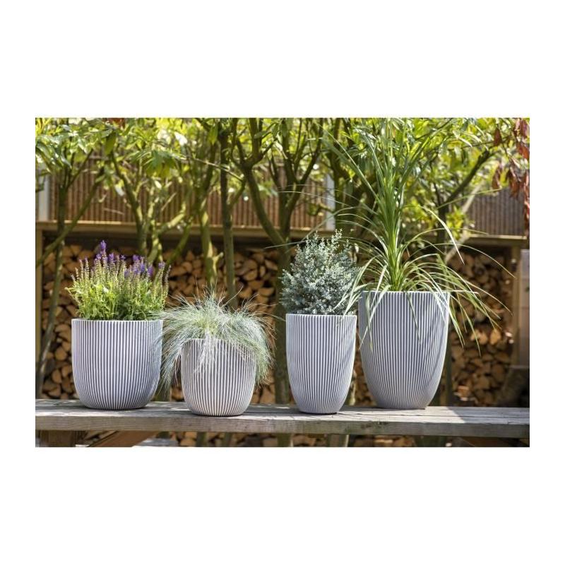 Pot de fleur élégant - CAPI EUROPE - GROOVE NL - 35 x 34 cm - Ivoire