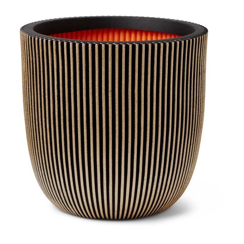 Pot de fleur boule CAPI EUROPE GROOVE NL 35 x 34 cm Noir/Or