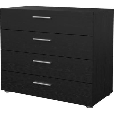 Commode PEPE 4 tiroirs Noir Frêne - Organisation élégante