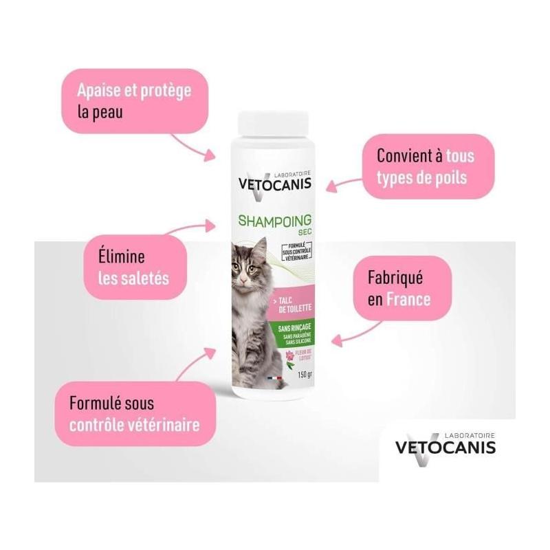 Shampoing sec VETOCANIS - 150gr pour Chat