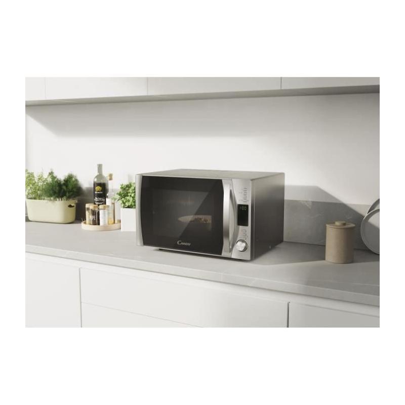 Micro-ondes Candy Essenza CMXW30DS 900W 30L Argent - Fonction Décongélation