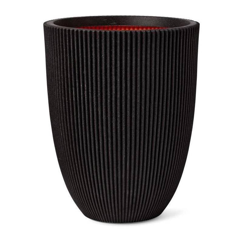 Cache-pot Capi Vase élégant Groove 46x58 cm Noir 445497