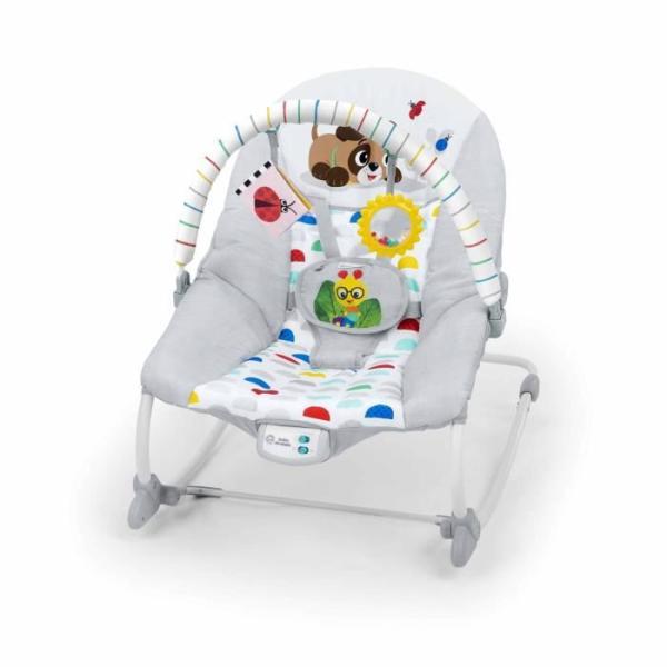 BABY EINSTEIN -DEAN- Transat bébé balancelle évolutif 3-en-1, Melodies et vibrations, 3 Positions, arche jouets amovible, 0-3