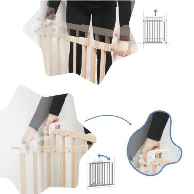 Barrière de Sécurité Déco Pop : Extensible 63-106cm, Bois Naturel