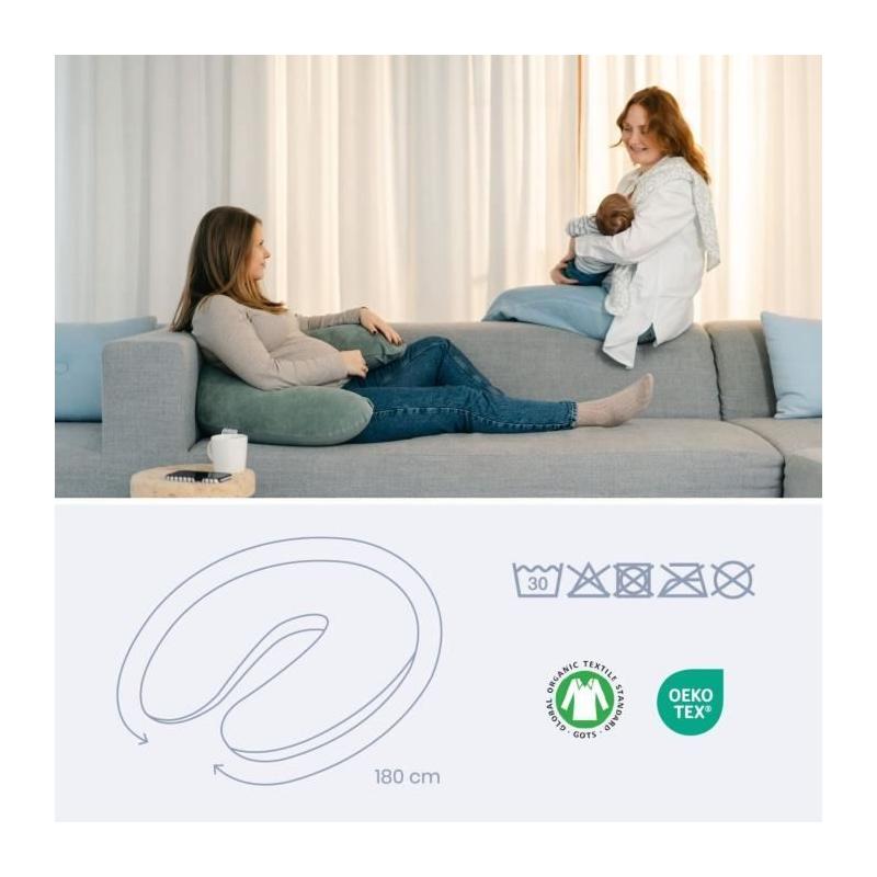 Coussin de grossesse et d'allaitement BADABULLE Buddy - Corduroy Vert