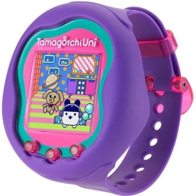 Tamagotchi Uni: Animal virtuel violet avec bracelet montre