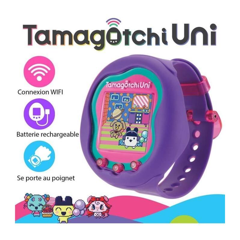 Tamagotchi Uni: Animal virtuel violet avec bracelet montre