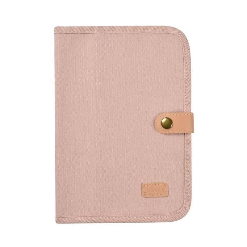Protège carnet de santé BEABA en toile rose poudré