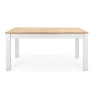 Table à manger extensible BERGEN - Décor chêne artisan et blanc