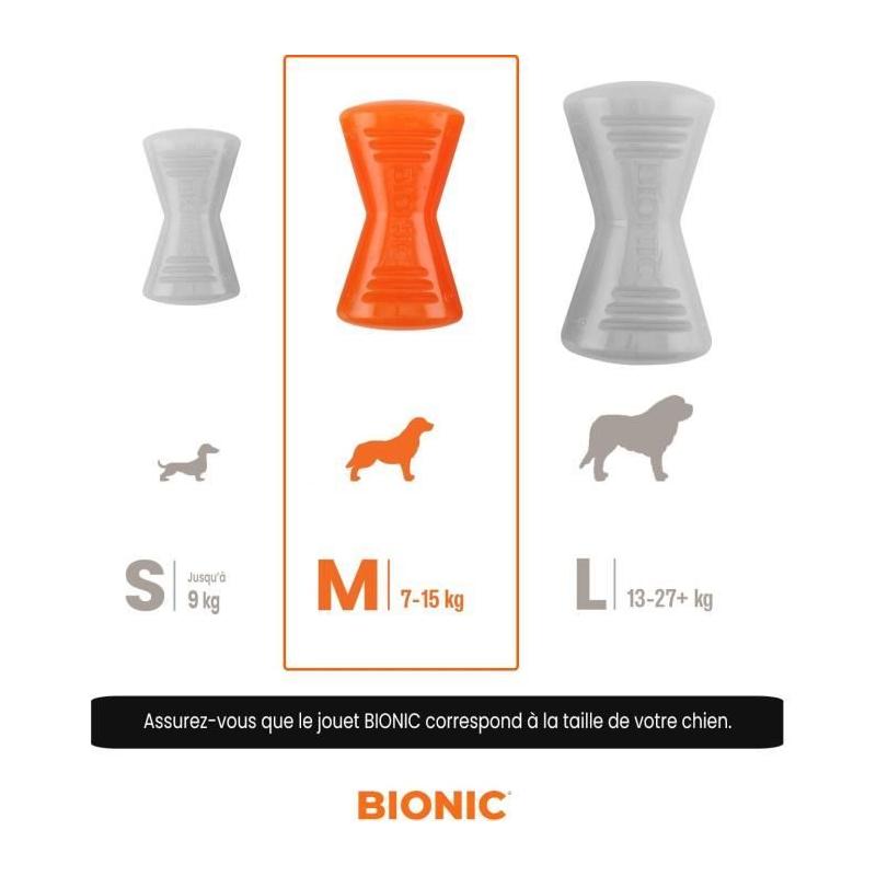 Jouet pour chien BIONIC Os Medium 12 cm - Caoutchouc ultra résistant