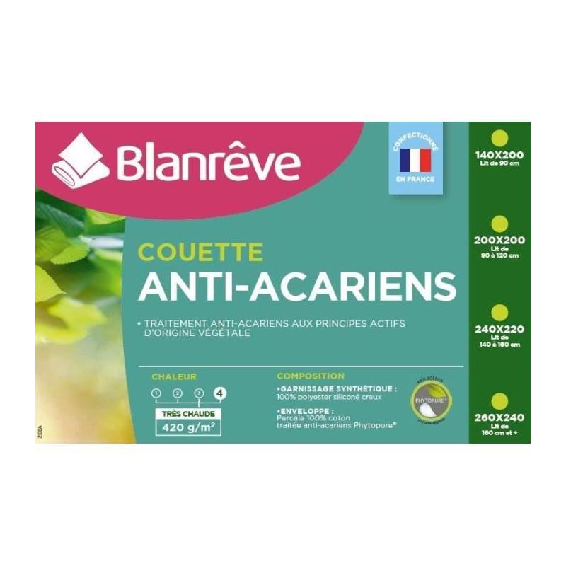 Couette très chaude anti-acariens 420g/m² - 140x200cm