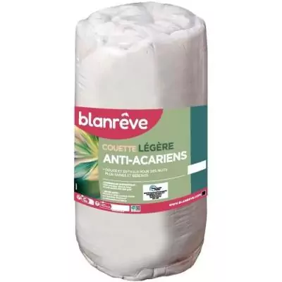 Couette légère anti-acariens 200 gr/m² BLANREVE 200x200 cm - Blanc