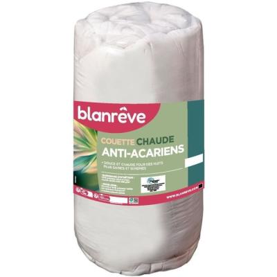 Couette chaude anti-acariens 400 gr/m² BLANREVE 240x220 cm - Blanc