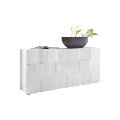 Buffet 3 portes 181 cm Blanc laqué brillant MILANO