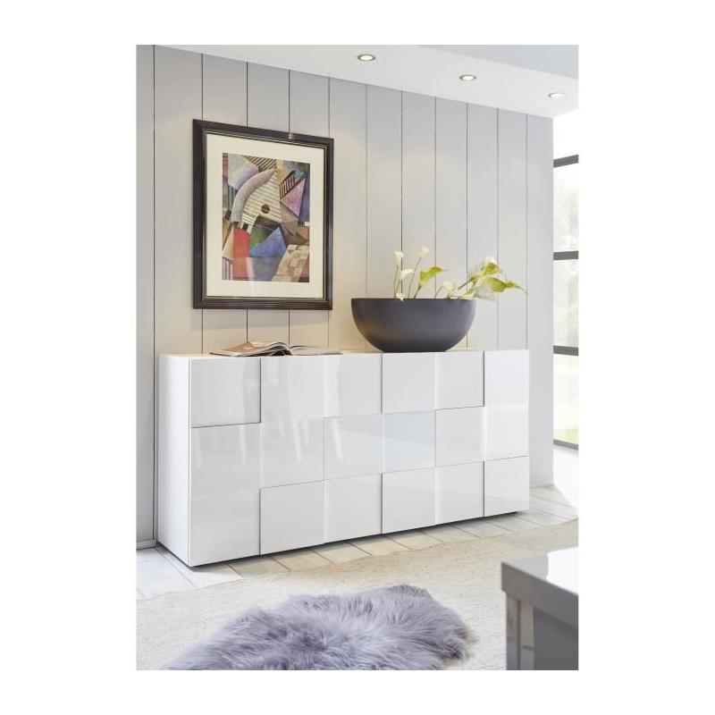 Buffet 3 portes 181 cm Blanc laqué brillant MILANO