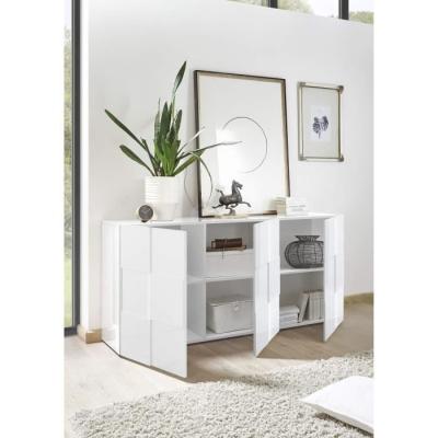 Buffet 3 portes 181 cm Blanc laqué brillant MILANO
