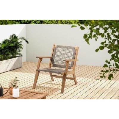 Fauteuil de jardin BORA en bois d'Acacia FSC et résine tressée