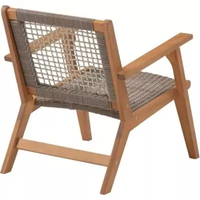 Fauteuil de jardin BORA en bois d'Acacia FSC et résine tressée Fauteuil de jardin BORA en bois d'Acacia FSC et résine tressée